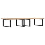 Casa si Gradina - Mobilier - Biblioteci si rafturi - Rafturi - Raft pentru lavoar montat pe perete, otel și lemn masiv acacia, maro și negru, mărime 140x60x2 cm, model dreptunghiular - Infinity.ro
