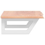 Casa si Gradina - Mobilier - Comode si corpuri - Masute de toaleta - Raft pentru lavoar montat pe perete, otel și lemn masiv stejar, maro deschis și alb, mărime 60x40x2 cm, model trapez - Infinity.ro