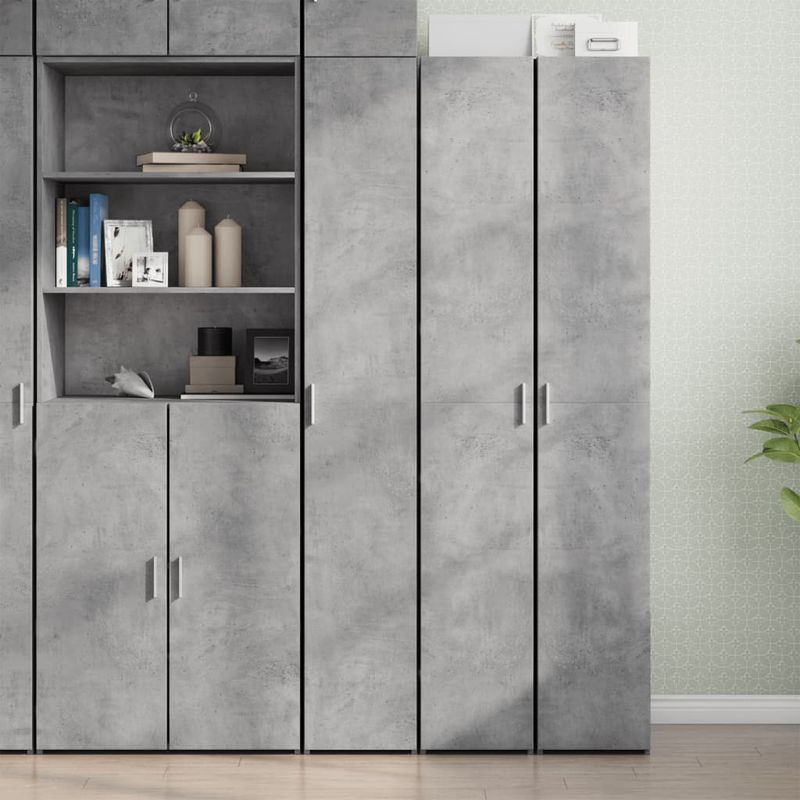 Casa si Gradina - Mobilier - Comode si corpuri - Corpuri bucatarie - Dulap inalt, gri beton, 30x42,5x185 cm, lemn prelucrat - Infinity.ro