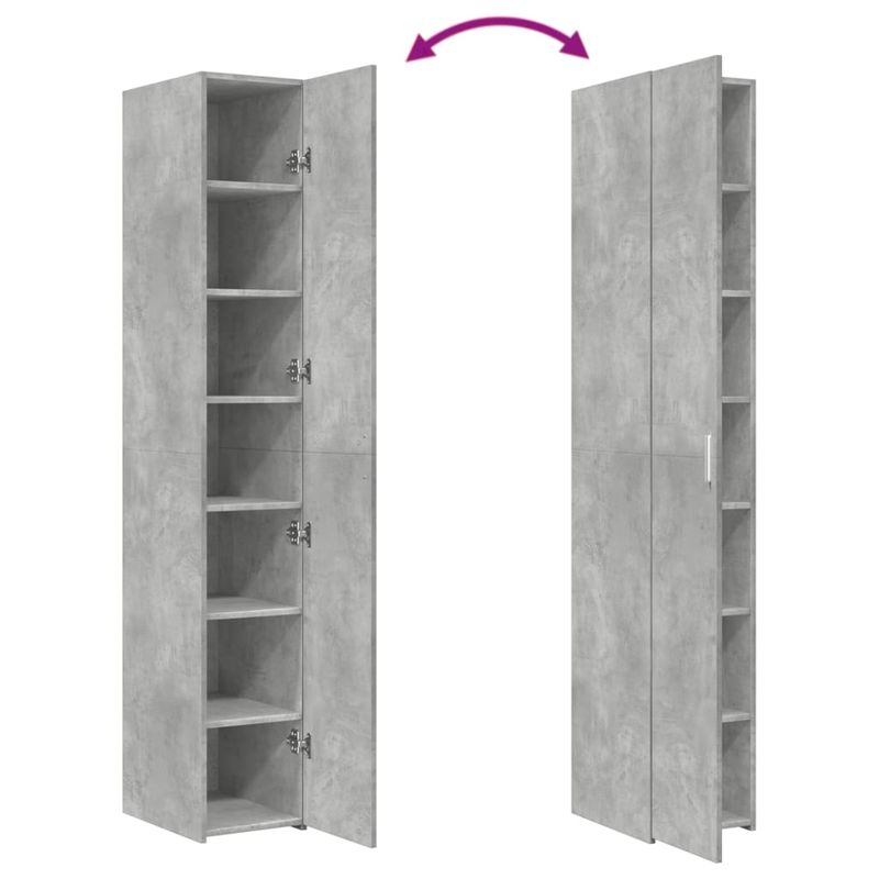 Casa si Gradina - Mobilier - Comode si corpuri - Corpuri bucatarie - Dulap inalt, gri beton, 30x42,5x185 cm, lemn prelucrat - Infinity.ro