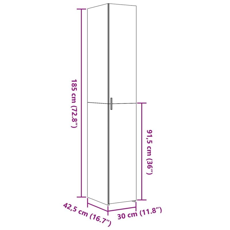 Casa si Gradina - Mobilier - Comode si corpuri - Corpuri bucatarie - Dulap inalt, gri beton, 30x42,5x185 cm, lemn prelucrat - Infinity.ro