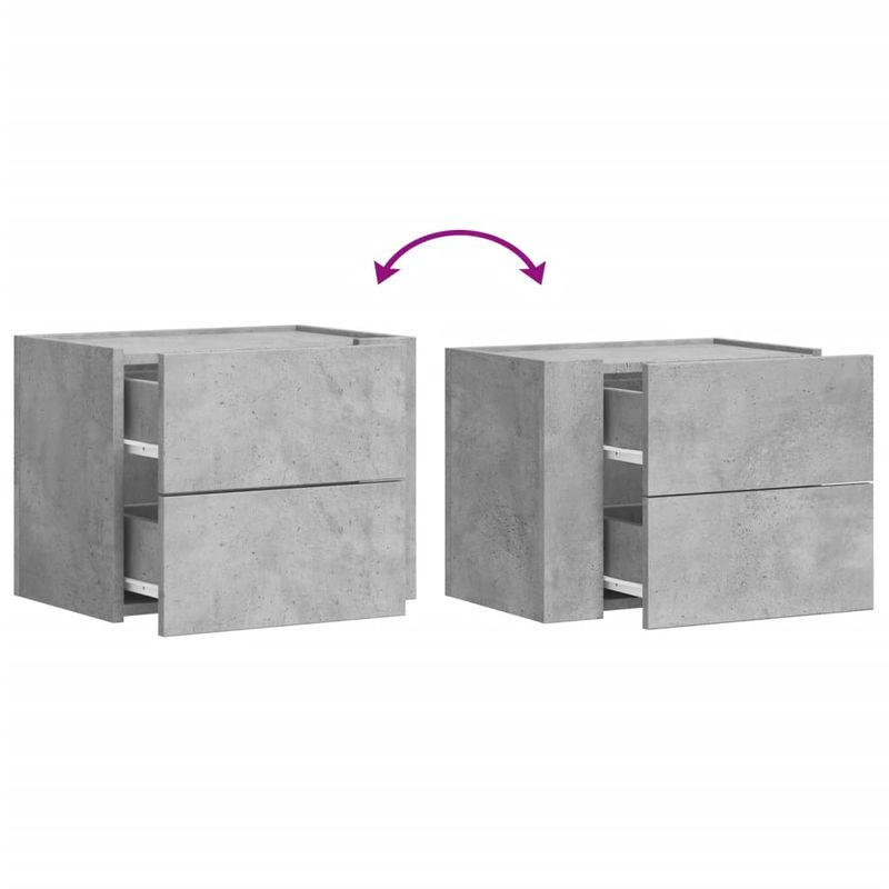 Casa si Gradina - Mobilier - Comode si corpuri - Noptiere - Noptiera de perete, gri beton, 45x30x35 cm - Infinity.ro