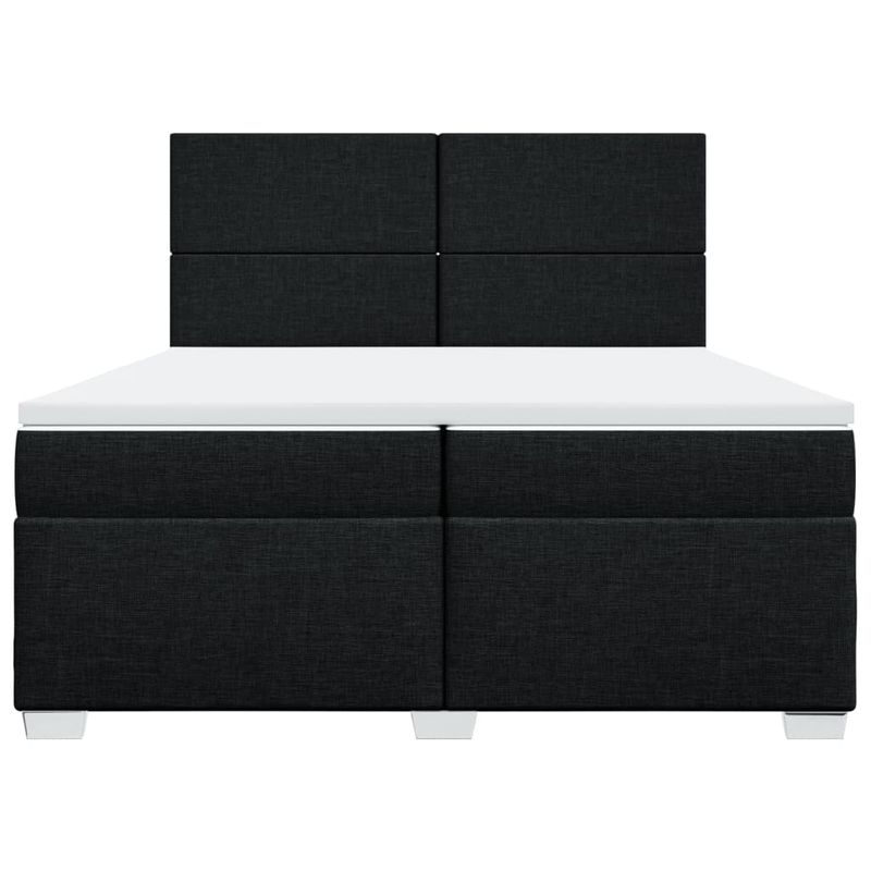 Casa si Gradina - Mobilier - Paturi si accesorii - Paturi - Pat box spring cu saltea, negru, 200x200 cm, textil - Infinity.ro