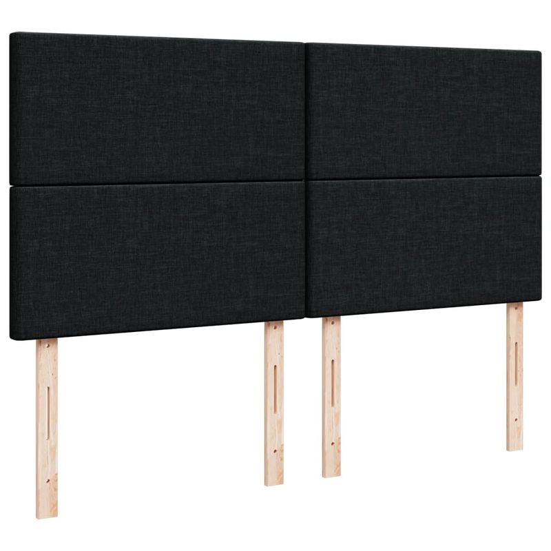 Casa si Gradina - Mobilier - Paturi si accesorii - Paturi - Pat box spring cu saltea, negru, 200x200 cm, textil - Infinity.ro