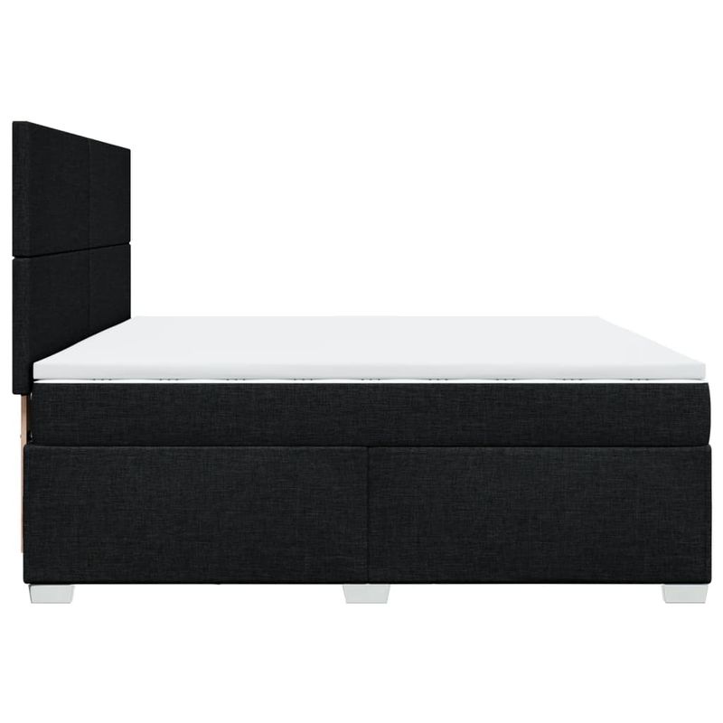 Casa si Gradina - Mobilier - Paturi si accesorii - Paturi - Pat box spring cu saltea, negru, 200x200 cm, textil - Infinity.ro