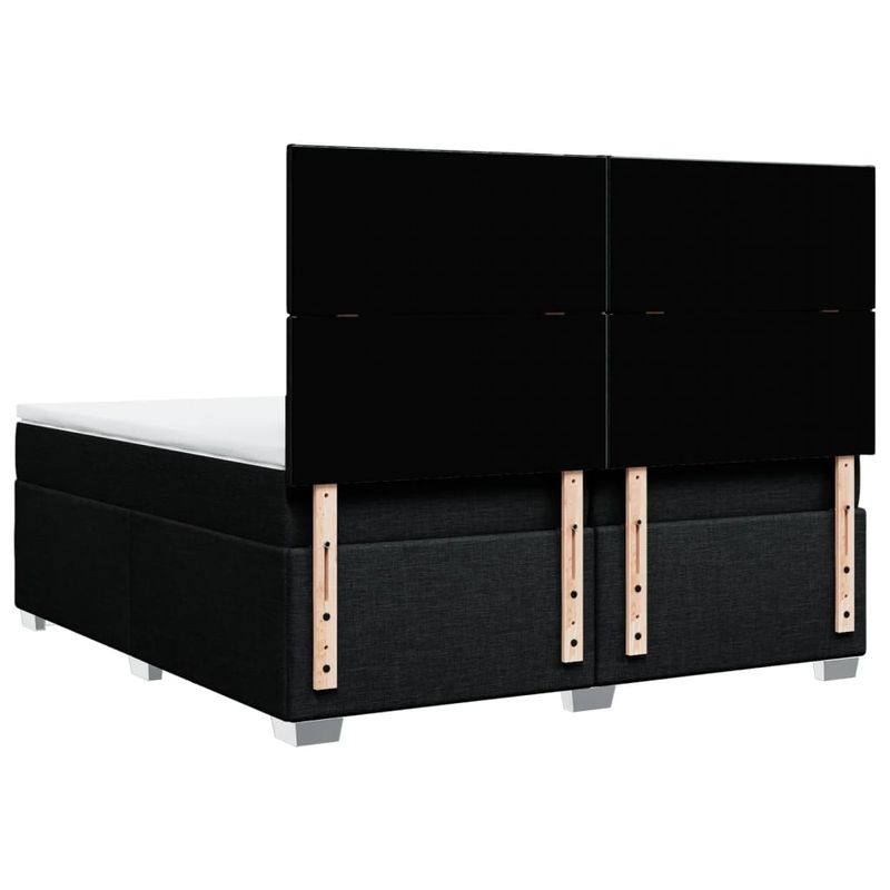 Casa si Gradina - Mobilier - Paturi si accesorii - Paturi - Pat box spring cu saltea, negru, 200x200 cm, textil - Infinity.ro
