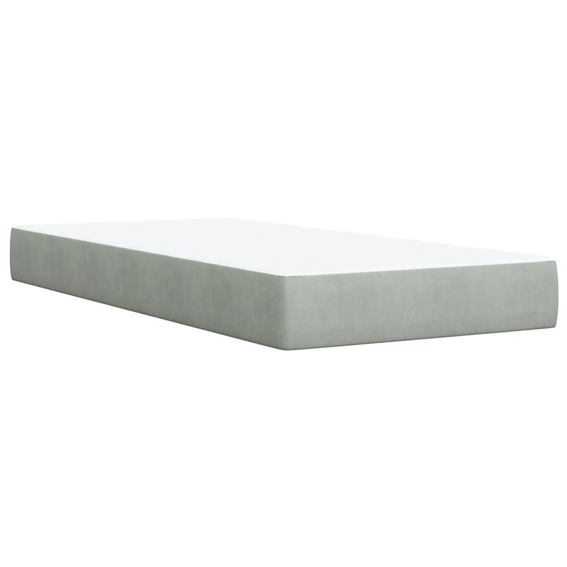 Casa si Gradina - Mobilier - Paturi si accesorii - Paturi - Pat box spring cu saltea, gri deschis, 90x190 cm, catifea - Infinity.ro