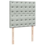 Casa si Gradina - Mobilier - Paturi si accesorii - Paturi - Pat box spring cu saltea, gri deschis, 90x190 cm, catifea - Infinity.ro