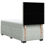 Casa si Gradina - Mobilier - Paturi si accesorii - Paturi - Pat box spring cu saltea, gri deschis, 90x190 cm, catifea - Infinity.ro