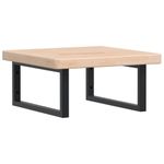 Casa si Gradina - Mobilier - Biblioteci si rafturi - Rafturi - Raft pentru lavoar montat pe perete, otel și lemn masiv stejar, maro și negru, mărime 50x50x4 cm, model dreptunghiular - Infinity.ro