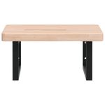 Casa si Gradina - Mobilier - Biblioteci si rafturi - Rafturi - Raft pentru lavoar montat pe perete, otel și lemn masiv stejar, maro și negru, mărime 50x50x4 cm, model dreptunghiular - Infinity.ro