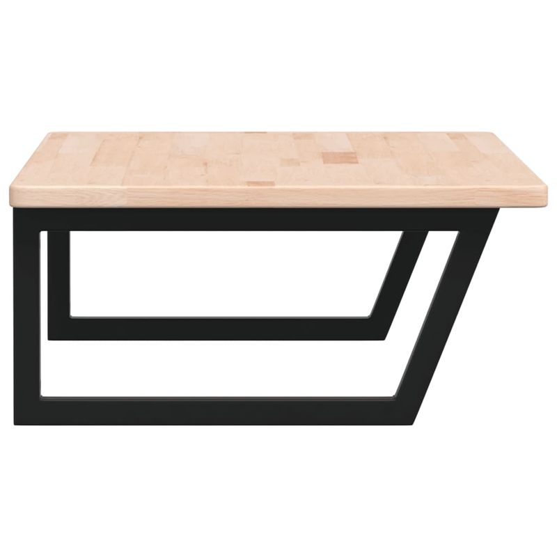 Casa si Gradina - Mobilier - Biblioteci si rafturi - Rafturi - Raft pentru lavoar montat pe perete, otel și lemn masiv stejar, maro și negru, mărime 100x60x2.5 cm, model trapez - Infinity.ro