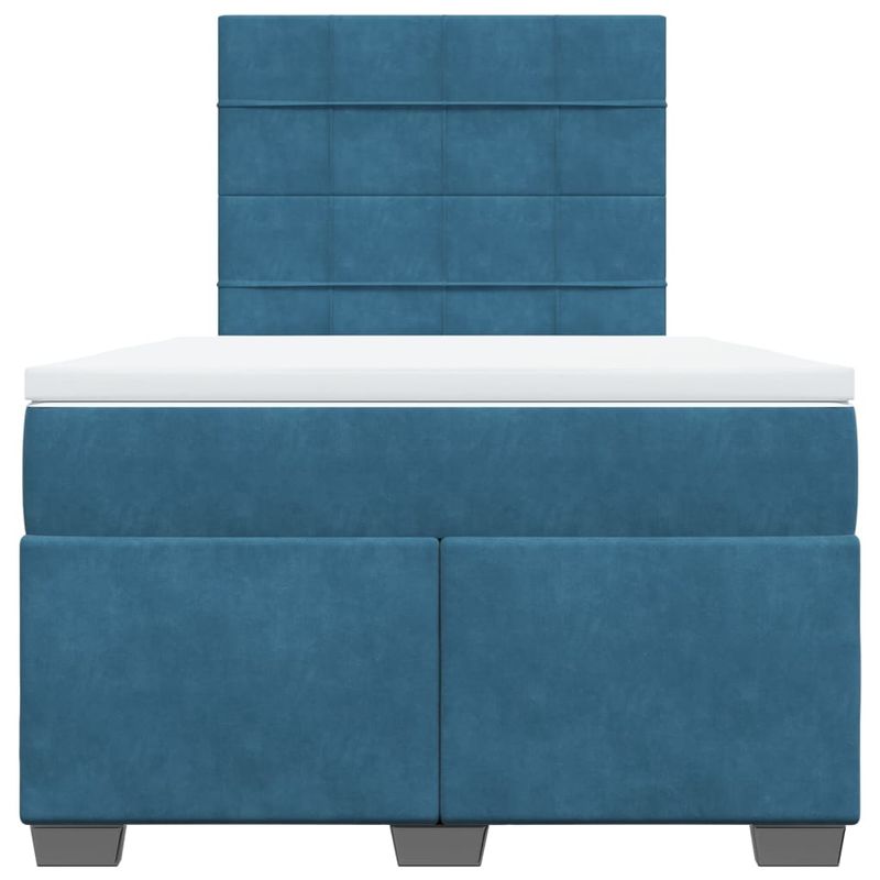 Casa si Gradina - Mobilier - Paturi si accesorii - Paturi - Pat box spring cu saltea, albastru, 120x190 cm, catifea - Infinity.ro