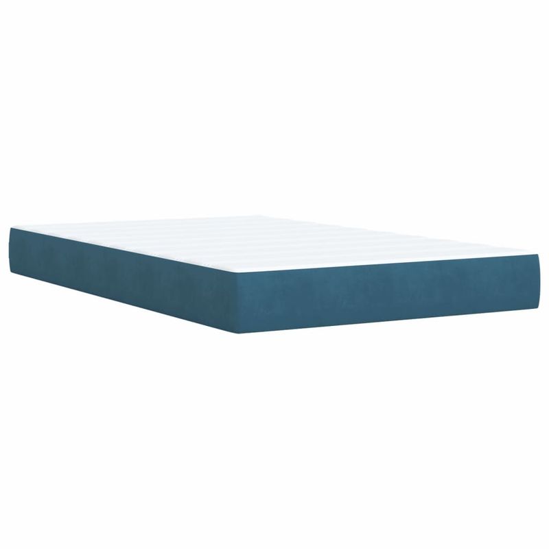 Casa si Gradina - Mobilier - Paturi si accesorii - Paturi - Pat box spring cu saltea, albastru, 120x190 cm, catifea - Infinity.ro