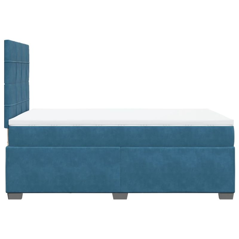 Casa si Gradina - Mobilier - Paturi si accesorii - Paturi - Pat box spring cu saltea, albastru, 120x190 cm, catifea - Infinity.ro