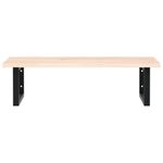 Casa si Gradina - Mobilier - Biblioteci si rafturi - Rafturi - Raft pentru lavoar montat pe perete, otel și lemn masiv stejar, maro și negru, mărime 80x50x2 cm, model dreptunghiular - Infinity.ro