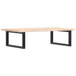 Casa si Gradina - Mobilier - Biblioteci si rafturi - Rafturi - Raft pentru lavoar montat pe perete, otel și lemn masiv stejar, maro și negru, mărime 80x50x2 cm, model dreptunghiular - Infinity.ro