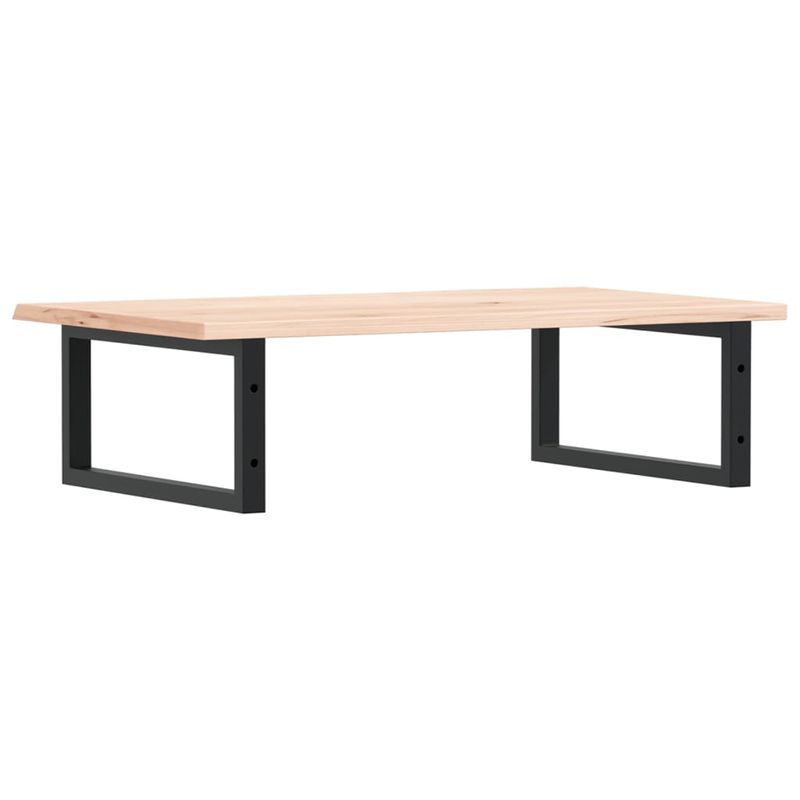 Casa si Gradina - Mobilier - Biblioteci si rafturi - Rafturi - Raft pentru lavoar montat pe perete, otel și lemn masiv stejar, maro și negru, mărime 80x50x2 cm, model dreptunghiular - Infinity.ro