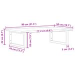 Casa si Gradina - Mobilier - Biblioteci si rafturi - Rafturi - Raft pentru lavoar montat pe perete, otel și lemn masiv stejar, maro și negru, mărime 80x50x2 cm, model dreptunghiular - Infinity.ro