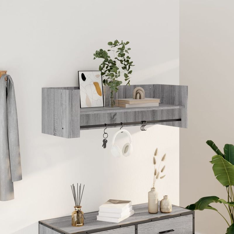 Casa si Gradina - Mobilier - Biblioteci si rafturi - Rafturi - Raft de perete, gri sonoma, 100x35x30,5 cm, lemn prelucrat - Infinity.ro