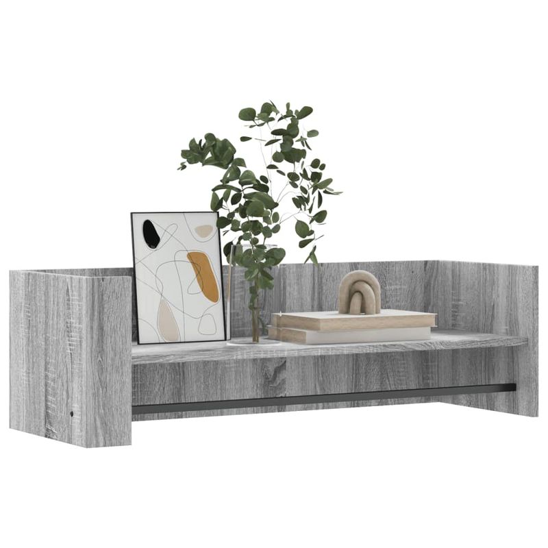 Casa si Gradina - Mobilier - Biblioteci si rafturi - Rafturi - Raft de perete, gri sonoma, 100x35x30,5 cm, lemn prelucrat - Infinity.ro