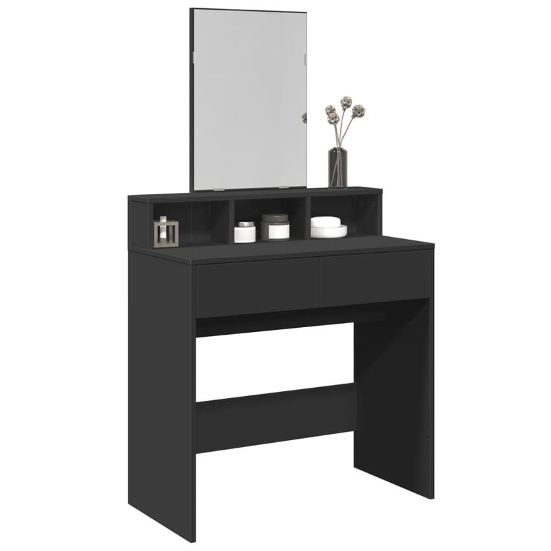 Casa si Gradina - Mobilier - Comode si corpuri - Masute de toaleta - Masa de toaleta cu oglinda, negru, 80x41x144,5 cm - Infinity.ro