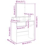 Casa si Gradina - Mobilier - Comode si corpuri - Masute de toaleta - Masa de toaleta cu oglinda, negru, 80x41x144,5 cm - Infinity.ro