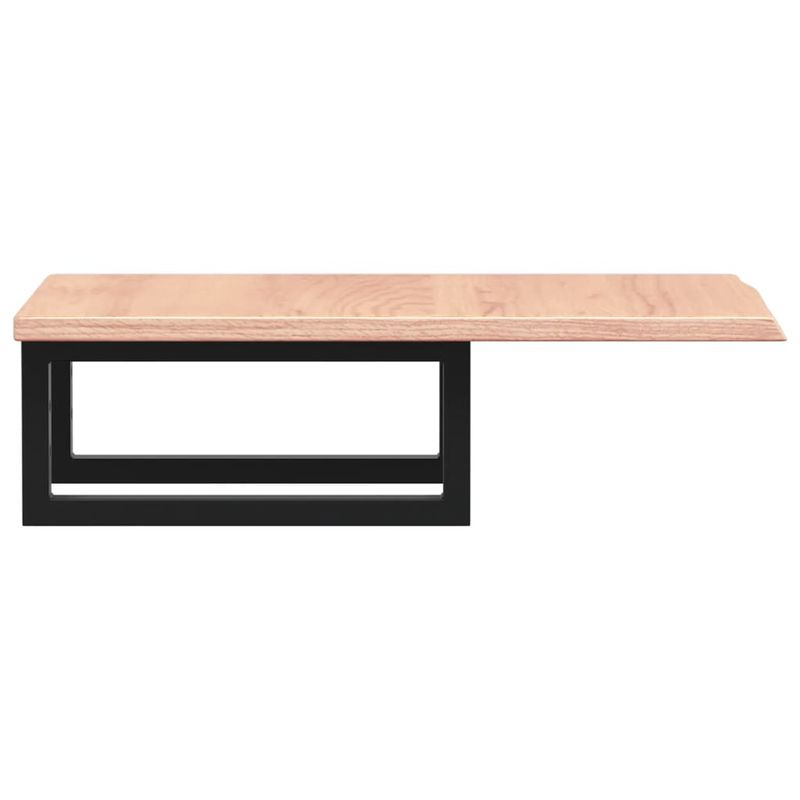 Casa si Gradina - Mobilier - Biblioteci si rafturi - Rafturi - Raft pentru lavoar montat pe perete, otel și lemn masiv stejar, maro deschis și negru, mărime 40x60x2 cm, model dreptunghiular - Infinity.ro