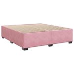 Casa si Gradina - Mobilier - Paturi si accesorii - Paturi - Pat box spring cu saltea, roz, 200x200 cm, catifea - Infinity.ro