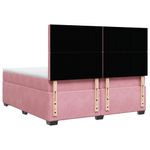 Casa si Gradina - Mobilier - Paturi si accesorii - Paturi - Pat box spring cu saltea, roz, 200x200 cm, catifea - Infinity.ro