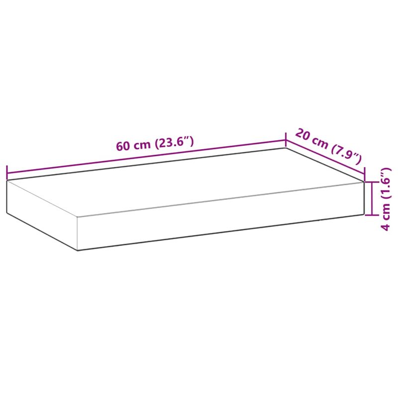 Casa si Gradina - Mobilier - Feronerie si accesorii mobila - Blat de masa 60x20x4 cm dreptunghiular lemn masiv de acacia, finisat în ulei - Infinity.ro