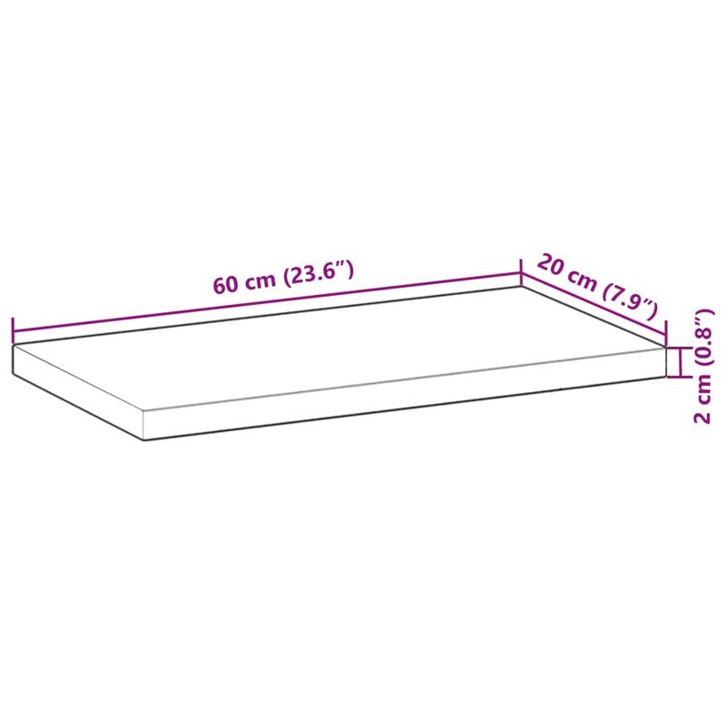 Casa si Gradina - Mobilier - Biblioteci si rafturi - Rafturi - Rafturi suspendate 4 buc. 60x20x2 cm lemn masiv acacia netratat, natural - Infinity.ro
