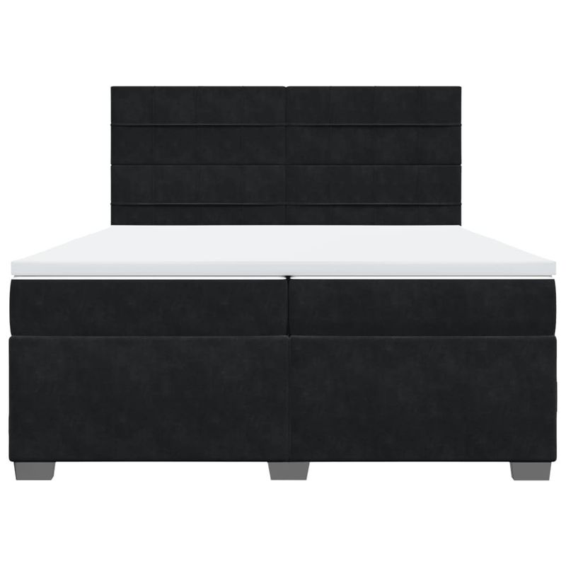 Casa si Gradina - Mobilier - Paturi si accesorii - Paturi - Pat box spring cu saltea, negru, 200x200 cm, catifea - Infinity.ro