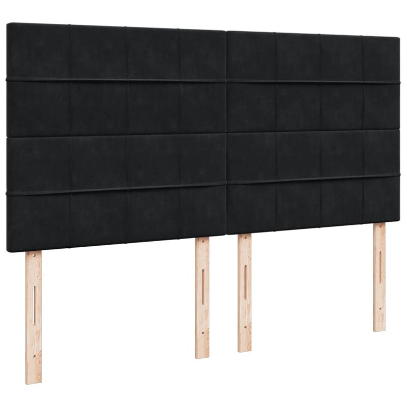 Casa si Gradina - Mobilier - Paturi si accesorii - Paturi - Pat box spring cu saltea, negru, 200x200 cm, catifea - Infinity.ro