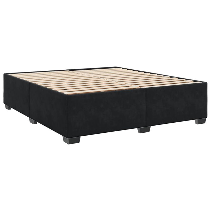 Casa si Gradina - Mobilier - Paturi si accesorii - Paturi - Pat box spring cu saltea, negru, 200x200 cm, catifea - Infinity.ro