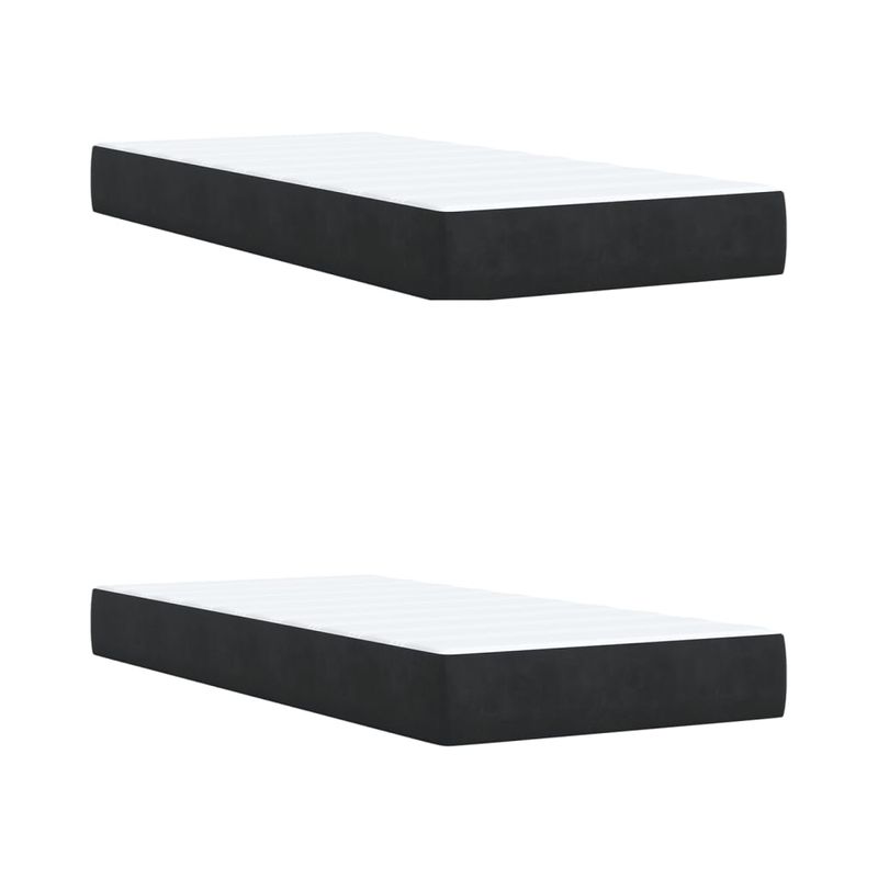Casa si Gradina - Mobilier - Paturi si accesorii - Paturi - Pat box spring cu saltea, negru, 200x200 cm, catifea - Infinity.ro