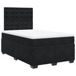 Casa si Gradina - Mobilier - Paturi si accesorii - Paturi - Pat box spring cu saltea, negru, 120x190 cm, catifea - Infinity.ro