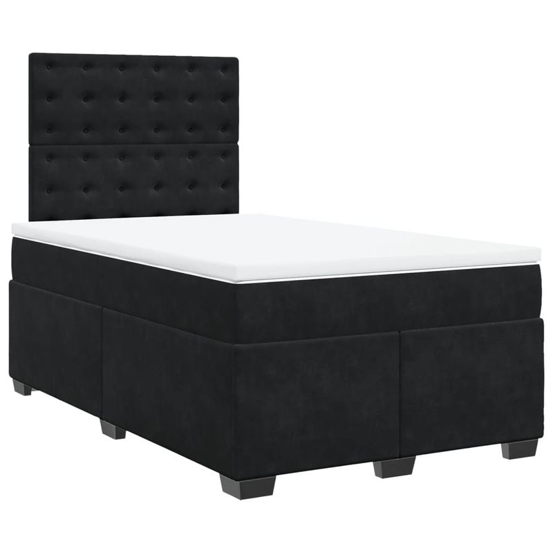 Casa si Gradina - Mobilier - Paturi si accesorii - Paturi - Pat box spring cu saltea, negru, 120x190 cm, catifea - Infinity.ro