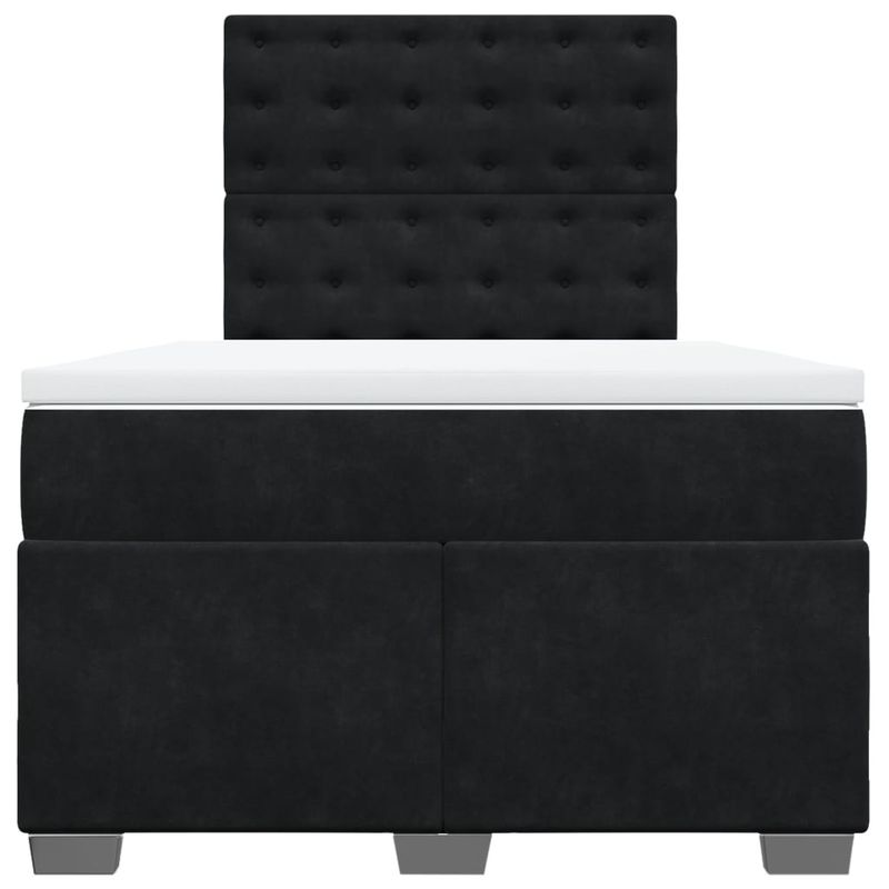 Casa si Gradina - Mobilier - Paturi si accesorii - Paturi - Pat box spring cu saltea, negru, 120x190 cm, catifea - Infinity.ro