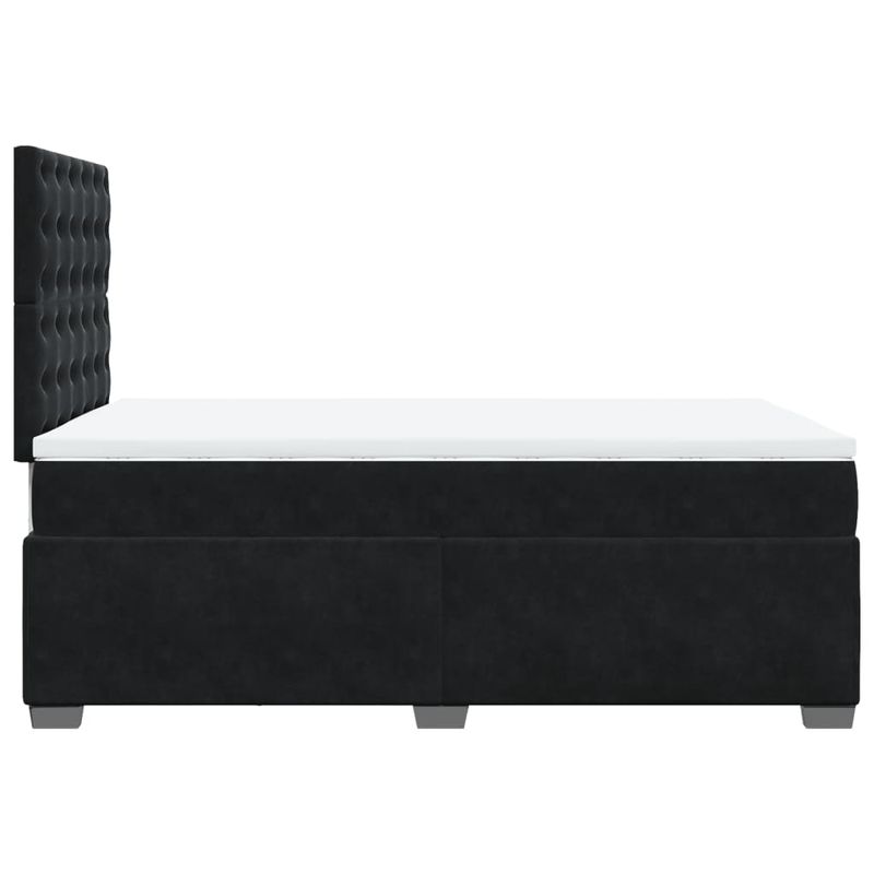 Casa si Gradina - Mobilier - Paturi si accesorii - Paturi - Pat box spring cu saltea, negru, 120x190 cm, catifea - Infinity.ro