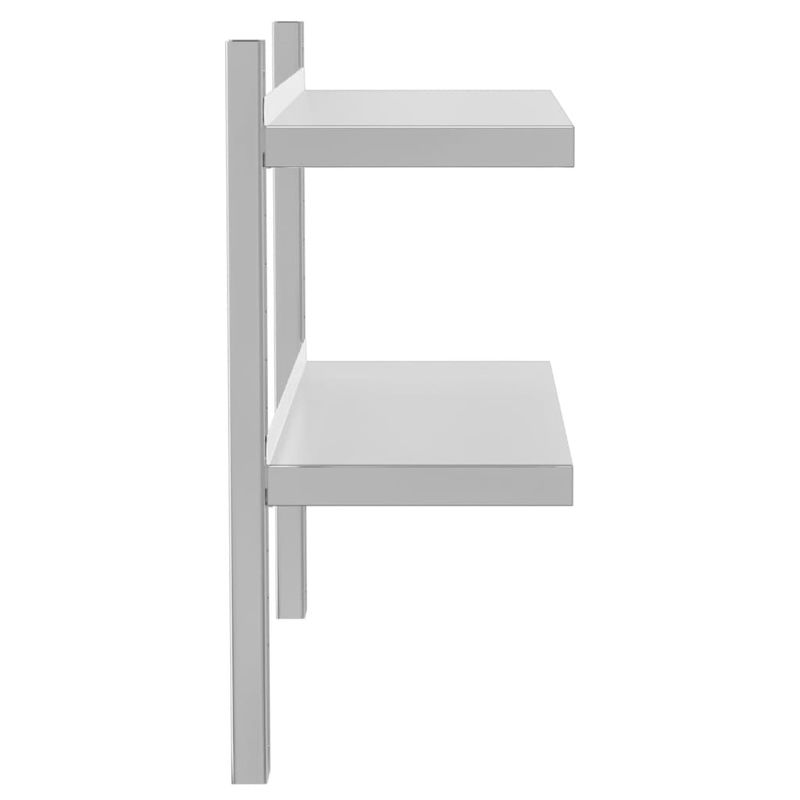 Casa si Gradina - Mobilier - Biblioteci si rafturi - Rafturi - Raft de perete 2 niveluri 75x23,5x60cm argintiu otel inoxidabil - Infinity.ro