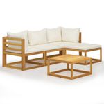 Casa si Gradina - Gradina si terasa - Mobilier exterior - Seturi mobila gradina - Set mobilier de gradina cu perne, 5 piese, lemn masiv de acacia - Infinity.ro