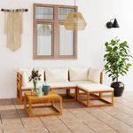 Casa si Gradina - Gradina si terasa - Mobilier exterior - Seturi mobila gradina - Set mobilier de gradina cu perne, 5 piese, lemn masiv de acacia - Infinity.ro