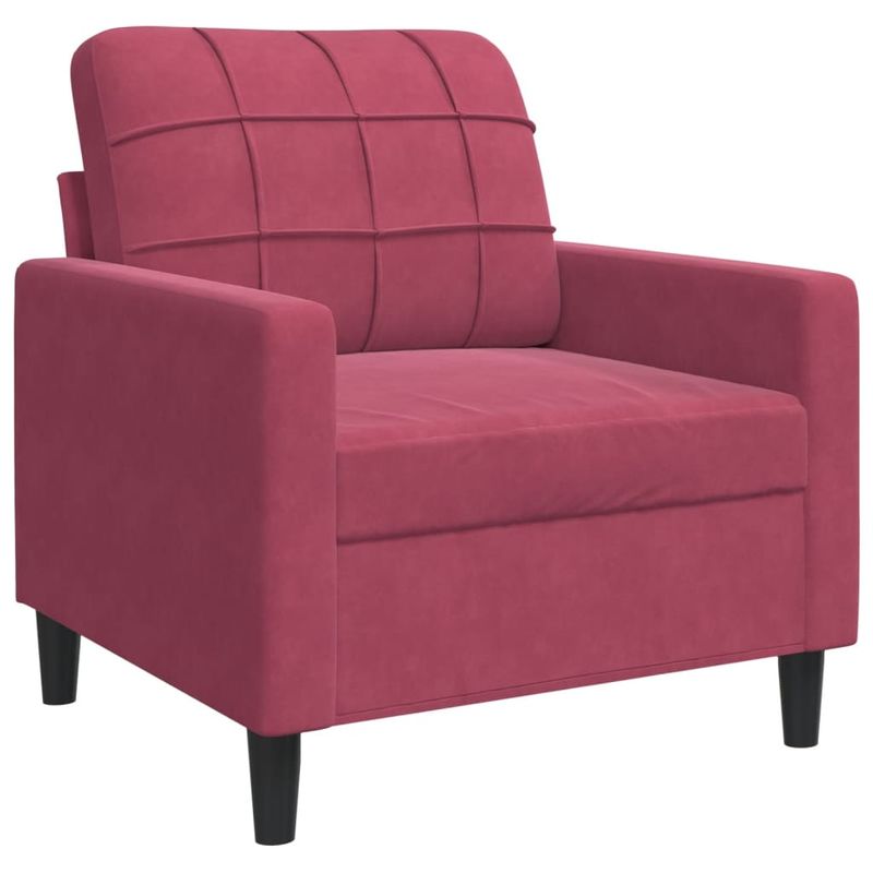Casa si Gradina - Mobilier - Seturi de mobilier - Seturi living - Set canapea cu perne, 3 piese, rosu vin, catifea - Infinity.ro