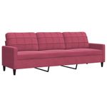 Casa si Gradina - Mobilier - Seturi de mobilier - Seturi living - Set canapea cu perne, 3 piese, rosu vin, catifea - Infinity.ro