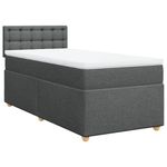 Casa si Gradina - Mobilier - Paturi si accesorii - Paturi - Pat box spring cu saltea, gri inchis, 90x190 cm, textil - Infinity.ro