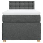 Casa si Gradina - Mobilier - Paturi si accesorii - Paturi - Pat box spring cu saltea, gri inchis, 90x190 cm, textil - Infinity.ro