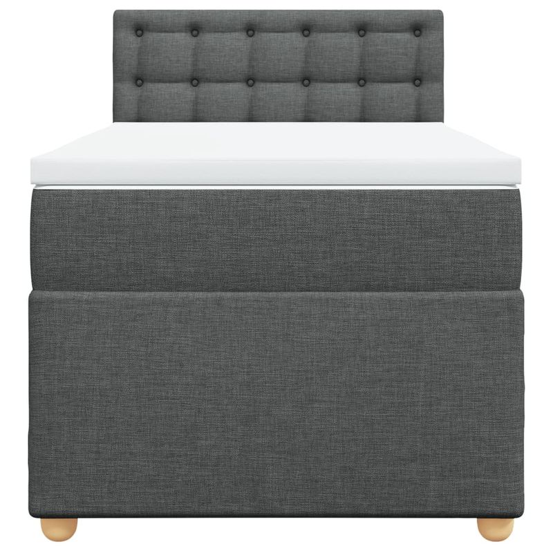 Casa si Gradina - Mobilier - Paturi si accesorii - Paturi - Pat box spring cu saltea, gri inchis, 90x190 cm, textil - Infinity.ro