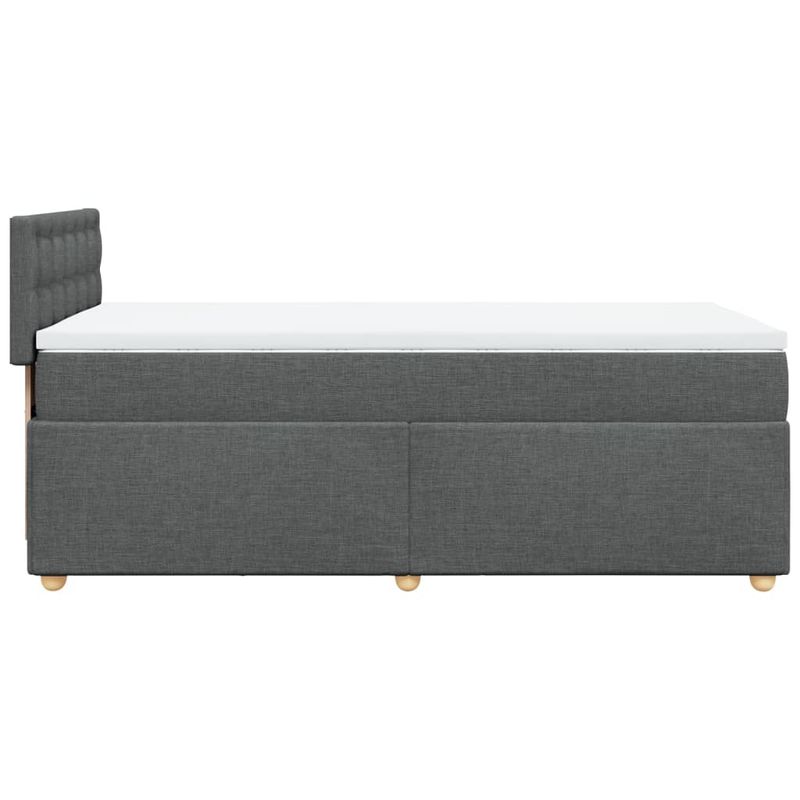 Casa si Gradina - Mobilier - Paturi si accesorii - Paturi - Pat box spring cu saltea, gri inchis, 90x190 cm, textil - Infinity.ro