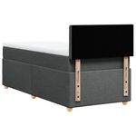 Casa si Gradina - Mobilier - Paturi si accesorii - Paturi - Pat box spring cu saltea, gri inchis, 90x190 cm, textil - Infinity.ro